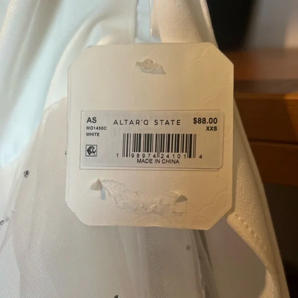 Altar'd State White Strapless Dress NEW xxs - Picture 5 of 5